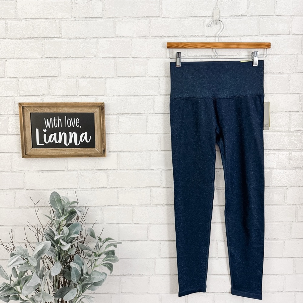 ALL IN MOTION Navy Blue Shimmer High-Waisted Seamless Leggings